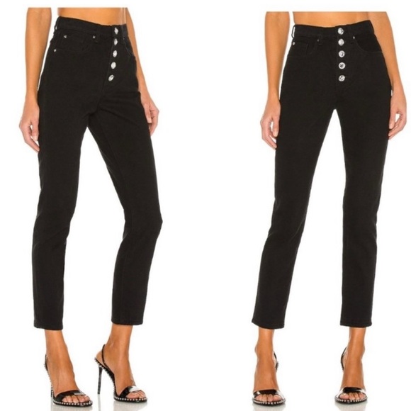 WeWoreWhat The Danielle Crystal Womens Button Fly Denim High-Waist Jeans 26 - Picture 3 of 5